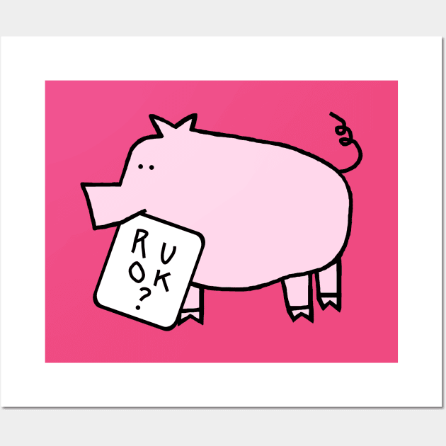 Cute Care Pig Wants to Know Are You Ok Wall Art by ellenhenryart